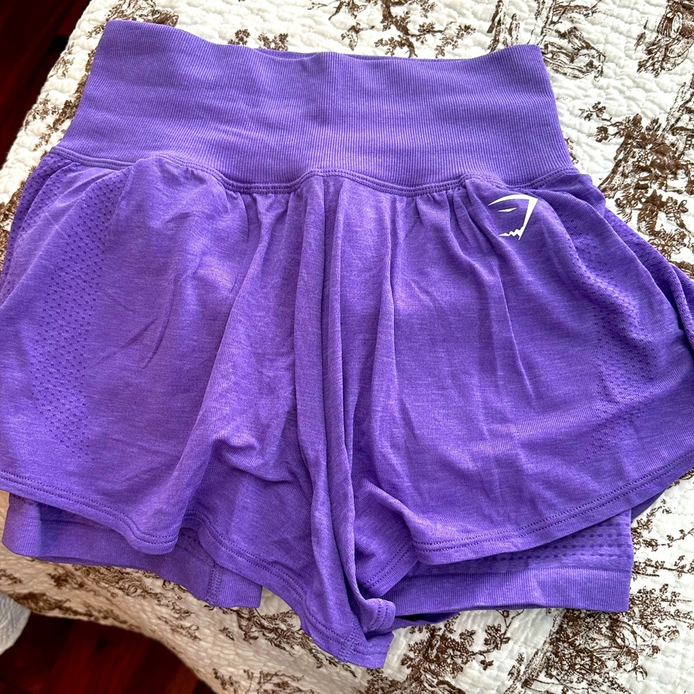 Gym Shark Vital Seamless 2.0 Shorts.  Bright Purple.  Size small. EUC